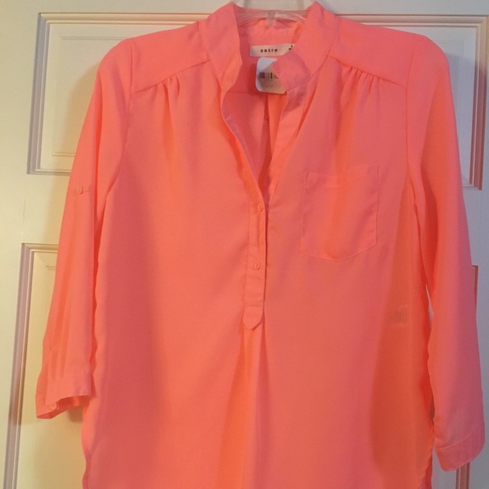 Peach 3 quarter sleeve top